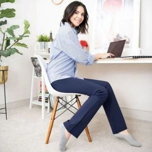 BETABRAND Navy Yoga Style Dress Pants Size Large Petite Like New